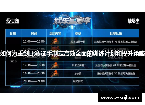 如何为重剑比赛选手制定高效全面的训练计划和提升策略