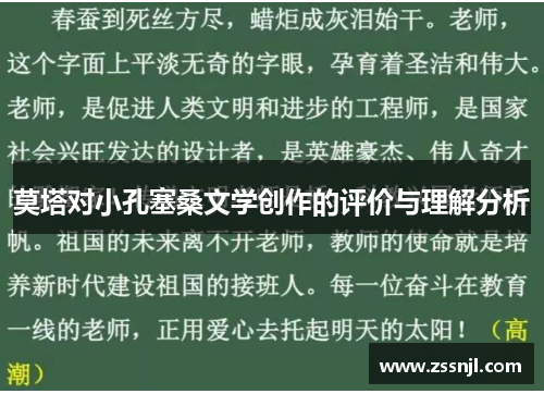 莫塔对小孔塞桑文学创作的评价与理解分析